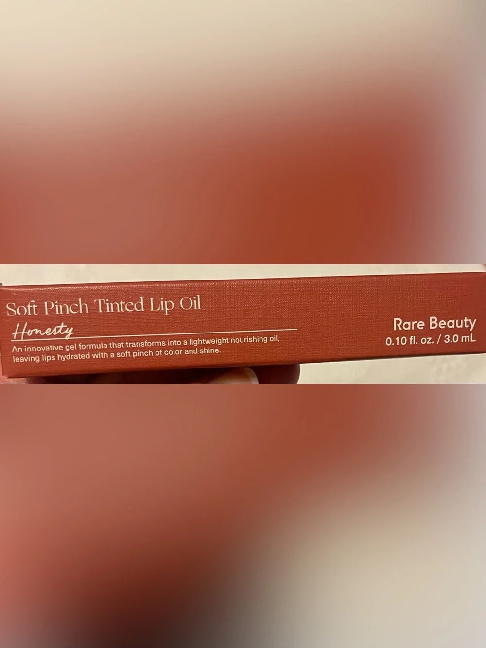 Rare Beauty Soft Pinch Tinted Lip Oil — Honesty (Warm Brick)